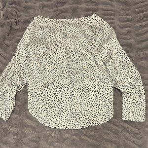 Ann Taylor Black and White Dotted Blouse